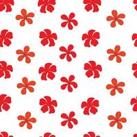 motif floral sans couture. fleurs rouges tropicales. plumeria. illustration de stock de vecteur. feuilles de palmier dorées. vecteur