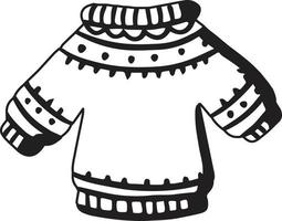 illustration de pull de noël dessiné à la main vecteur