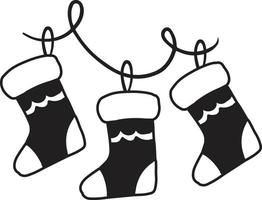 illustration de chaussettes de noël dessinées à la main vecteur