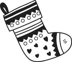 illustration de chaussettes de noël dessinées à la main vecteur