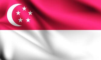 drapeau 3d de singapour vecteur