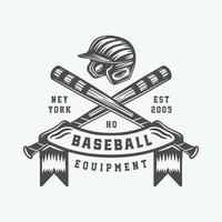 logo de sport de baseball vintage, emblème, insigne, marque, étiquette. vecteur d'illustration d'art graphique monochrome