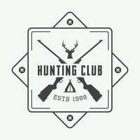 étiquette de chasse vintage, logo ou insigne et éléments de conception. illustration vectorielle vecteur