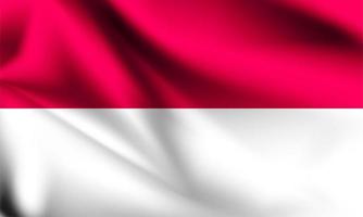 drapeau 3d indonésie vecteur