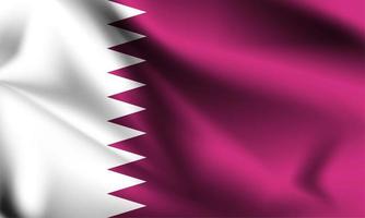 drapeau 3d qatar vecteur