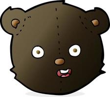 tête d'ours en peluche noir dessin animé vecteur