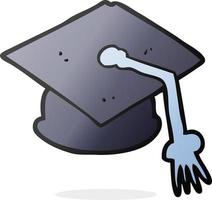 chapeau de graduation de dessin animé vecteur