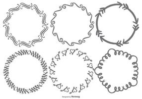 Cadres de griffonnage à la main vecteur