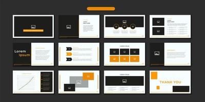 modèle de diapositive en orange, noir et blanc vecteur