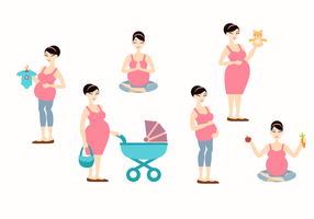 Illustration vectorielle maman enceinte