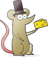 souris de dessin animé avec du fromage vecteur