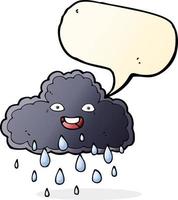 nuage de pluie de dessin animé avec bulle de dialogue vecteur