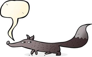 dessin animé petit renard avec bulle de dialogue vecteur