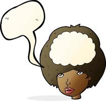 dessin animé femme tête vide avec bulle de dialogue vecteur