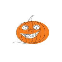 dessin au trait continu jack o lantern illustration vecteur