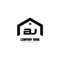 bj lettres initiales vecteur de conception de logo pour la construction, la maison, l'immobilier, le bâtiment, la propriété.