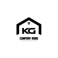 kg lettres initiales vecteur de conception de logo pour la construction, la maison, l'immobilier, le bâtiment, la propriété.