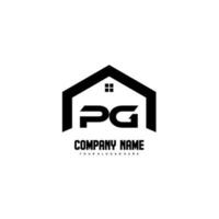 pg lettres initiales vecteur de conception de logo pour la construction, la maison, l'immobilier, le bâtiment, la propriété.