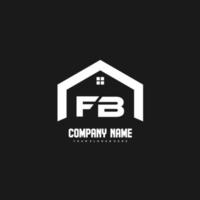 vecteur de conception de logo de lettres initiales fb pour la construction, la maison, l'immobilier, le bâtiment, la propriété.