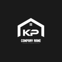 kp lettres initiales vecteur de conception de logo pour la construction, la maison, l'immobilier, le bâtiment, la propriété.