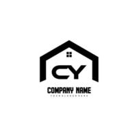 cy lettres initiales vecteur de conception de logo pour la construction, la maison, l'immobilier, le bâtiment, la propriété.