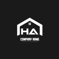 ha vecteur de conception de logo de lettres initiales pour la construction, la maison, l'immobilier, le bâtiment, la propriété.