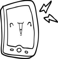 téléphone portable de dessin animé mignon vecteur