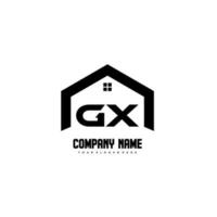 gx vecteur de conception de logo de lettres initiales pour la construction, la maison, l'immobilier, le bâtiment, la propriété.