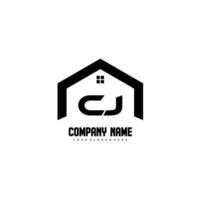 cj lettres initiales vecteur de conception de logo pour la construction, la maison, l'immobilier, le bâtiment, la propriété.