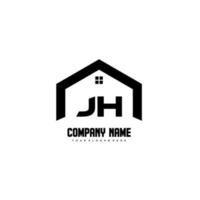 jh lettres initiales vecteur de conception de logo pour la construction, la maison, l'immobilier, le bâtiment, la propriété.