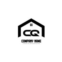 cq lettres initiales vecteur de conception de logo pour la construction, la maison, l'immobilier, le bâtiment, la propriété.