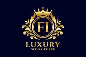 modèle de logo de luxe royal fi lettre initiale dans l'art vectoriel pour les projets de marque luxueux et autres illustrations vectorielles.