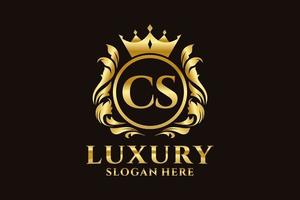 modèle de logo de luxe royal lettre cs initial dans l'art vectoriel pour les projets de marque luxueux et autres illustrations vectorielles.