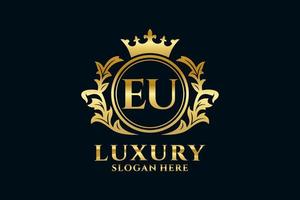 modèle de logo de luxe royal lettre ue initiale dans l'art vectoriel pour les projets de marque luxueux et autres illustrations vectorielles.