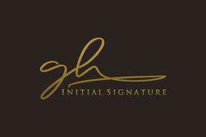 modèle de logo de signature de lettre initiale gh logo de conception élégante. illustration vectorielle de calligraphie dessinée à la main. vecteur