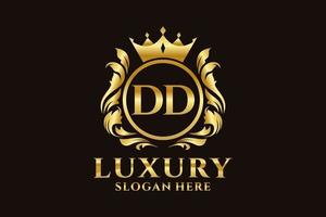 modèle initial de logo de luxe royal de lettre dd dans l'art vectoriel pour des projets de marque luxueux et d'autres illustrations vectorielles.