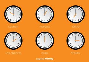Fuseaux horaires horloges vectorielles vecteur