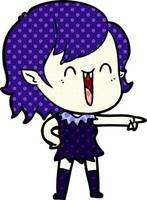 fille de vampire heureux dessin animé mignon vecteur