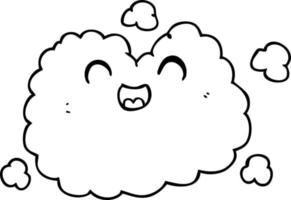 dessin animé heureux nuage de fumée vecteur