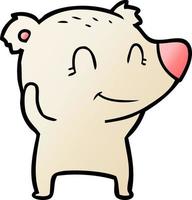 dessin animé ours polaire souriant vecteur
