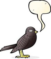 oiseau de jardin de dessin animé avec bulle de dialogue vecteur