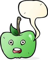 pomme de dessin animé avec bulle de dialogue vecteur