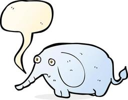 dessin animé triste petit éléphant avec bulle de dialogue vecteur