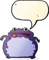 grenouille drôle de dessin animé avec bulle de dialogue vecteur