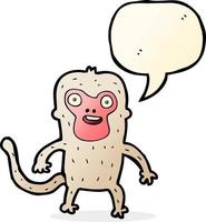 singe de dessin animé avec bulle de dialogue vecteur