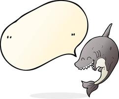 requin de dessin animé avec bulle de dialogue vecteur