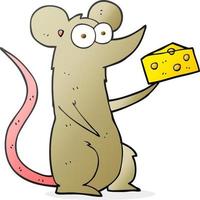 souris de dessin animé avec du fromage vecteur