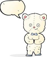 dessin animé mignon petit ours avec bulle de dialogue vecteur