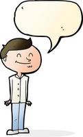 dessin animé homme souriant avec bulle de dialogue vecteur