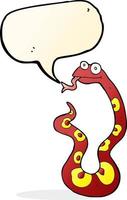 serpent de dessin animé avec bulle de dialogue vecteur